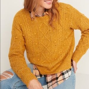 Old Navy Speckled Cable-Knit Popcorn Sweater XS